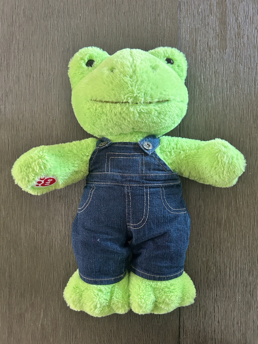 Build A Bear Frog with Denim Overalls